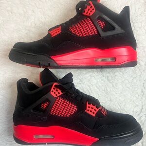 Jordan Air Retro 4 Box with Black and Red Accents- Worn Once- Like New